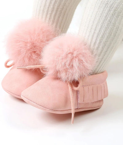 Mocassin Pour Bébé Fille Effet Daim D’hiver - Le Mocassin