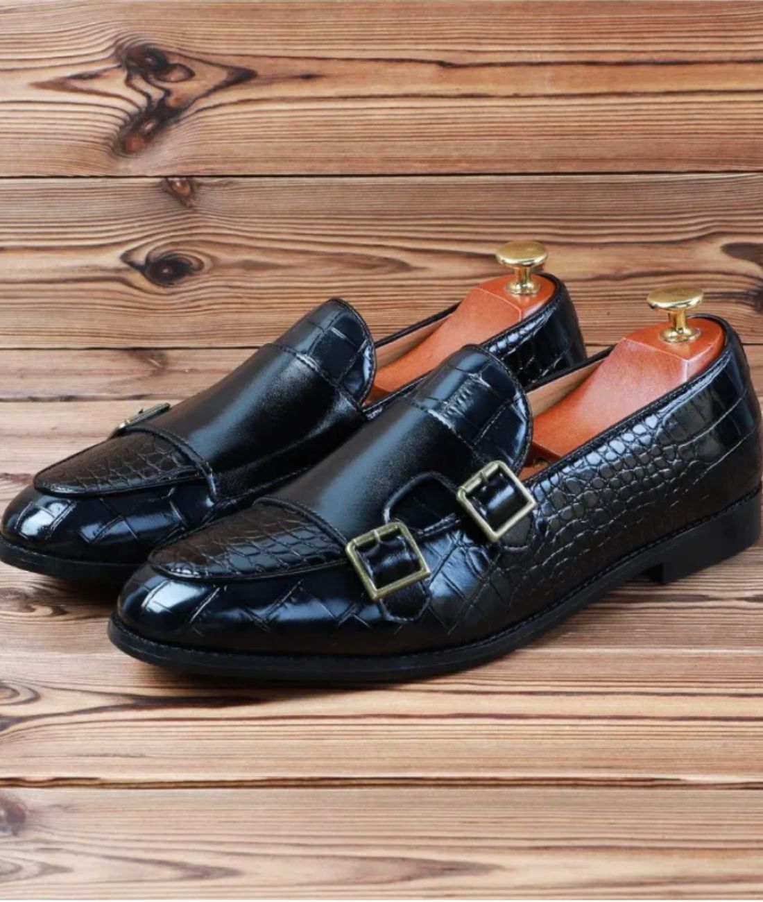 Mocassin Cuir Imprimé Crocodile Hommes - Le Mocassin