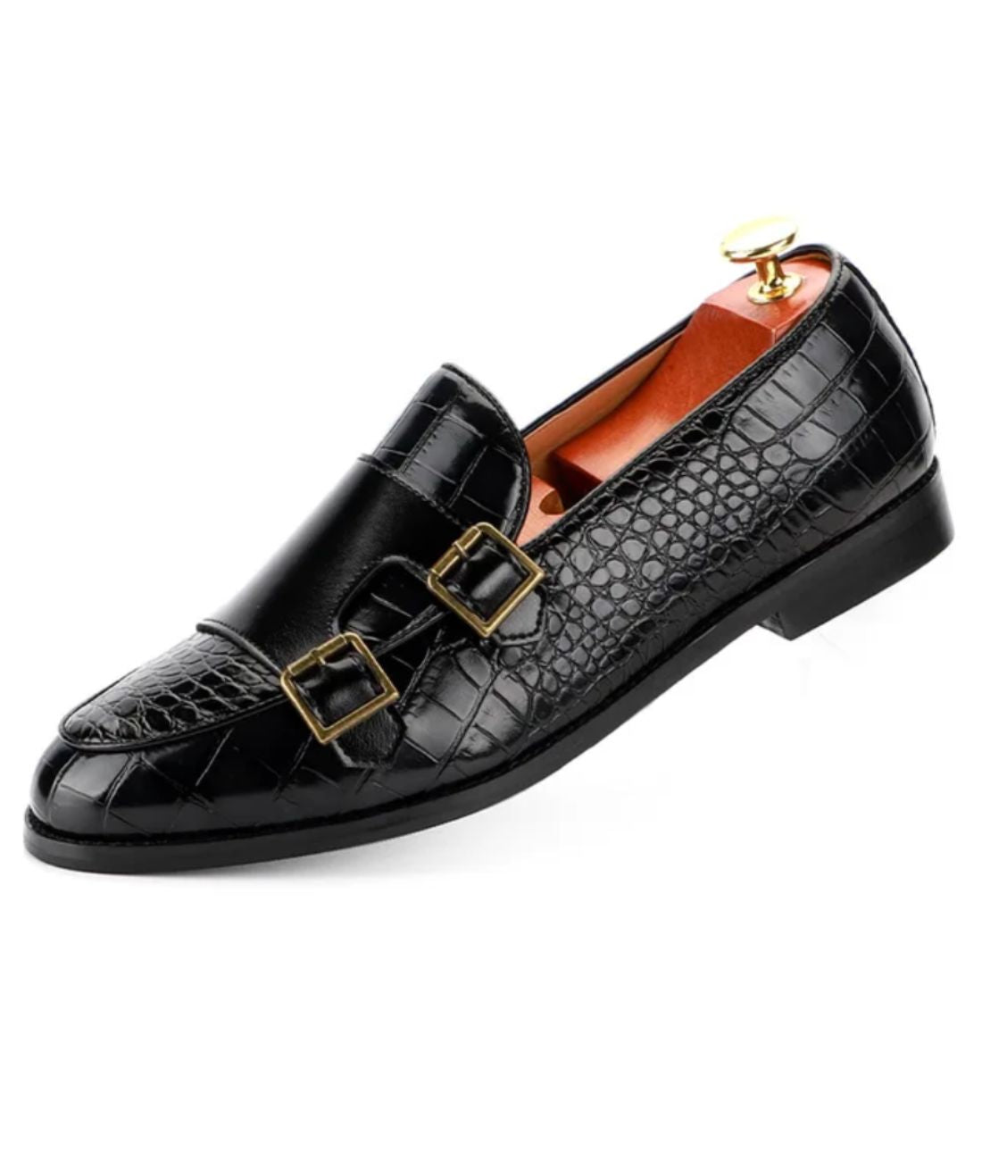 Mocassin Cuir Imprimé Crocodile Hommes - Le Mocassin