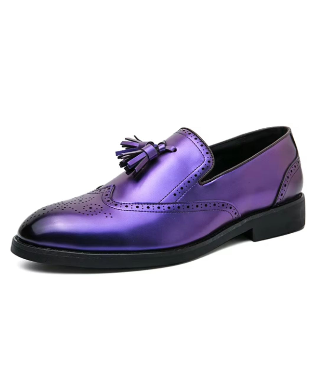 Mocassins À Gland Violet Métallique Pour Hommes - Le Mocassin