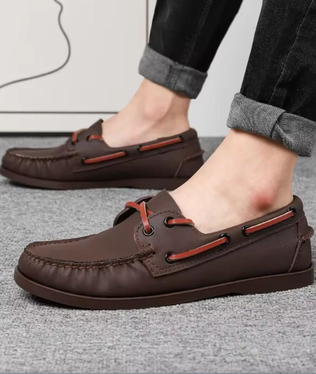 Mocassins Bateau Bicolores A Lacets Pour Homme Le Mocassin