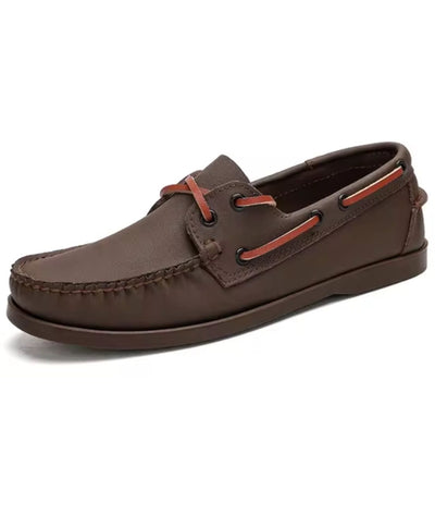 Mocassins Bateau Bicolores À Lacets Pour Homme - Le Mocassin