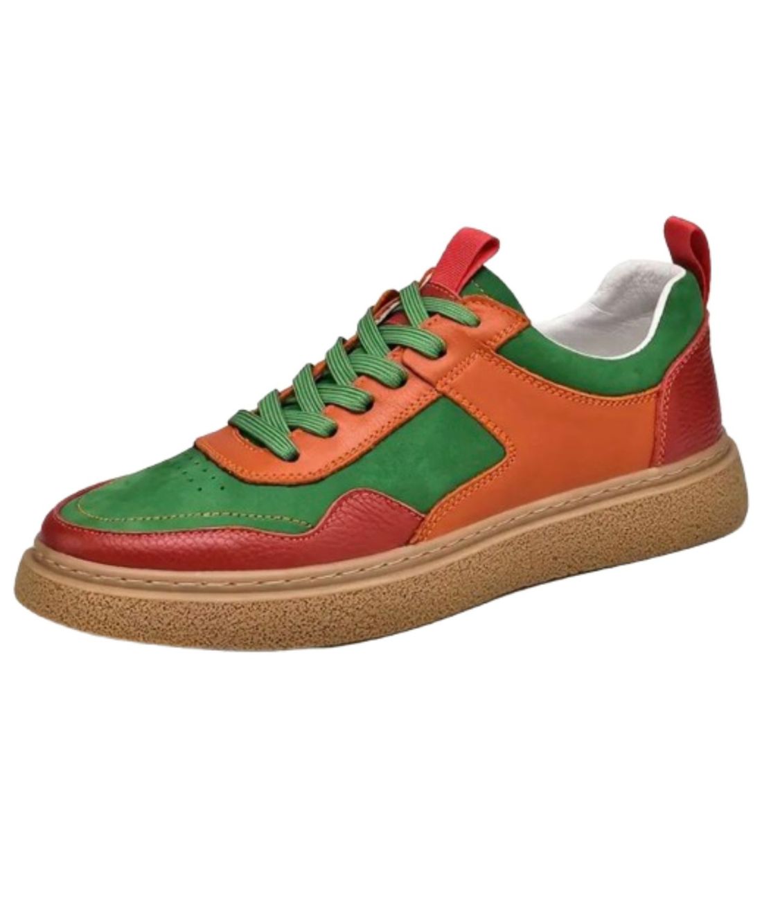 Mocassins Bateau Oranges Tricolores Homme - Le Mocassin