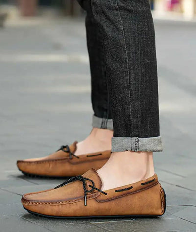 Mocassins Bateau À Lacets Cuir Véritable Homme - Le Mocassin