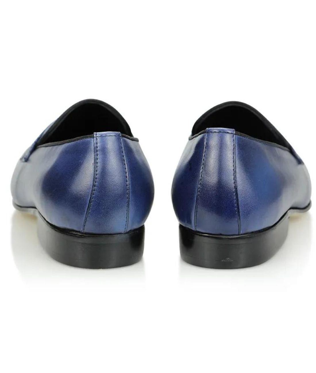 Mocassins Bleus En Cuir Véritable Pour Homme - Le Mocassin