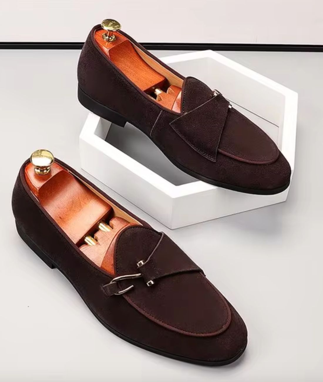 Mocassins À Boucle En Daim De Luxe Pour Homme - Le Mocassin