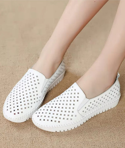 Mocassins Compensés Avec Motifs Étoiles Ajourés Pour Femme