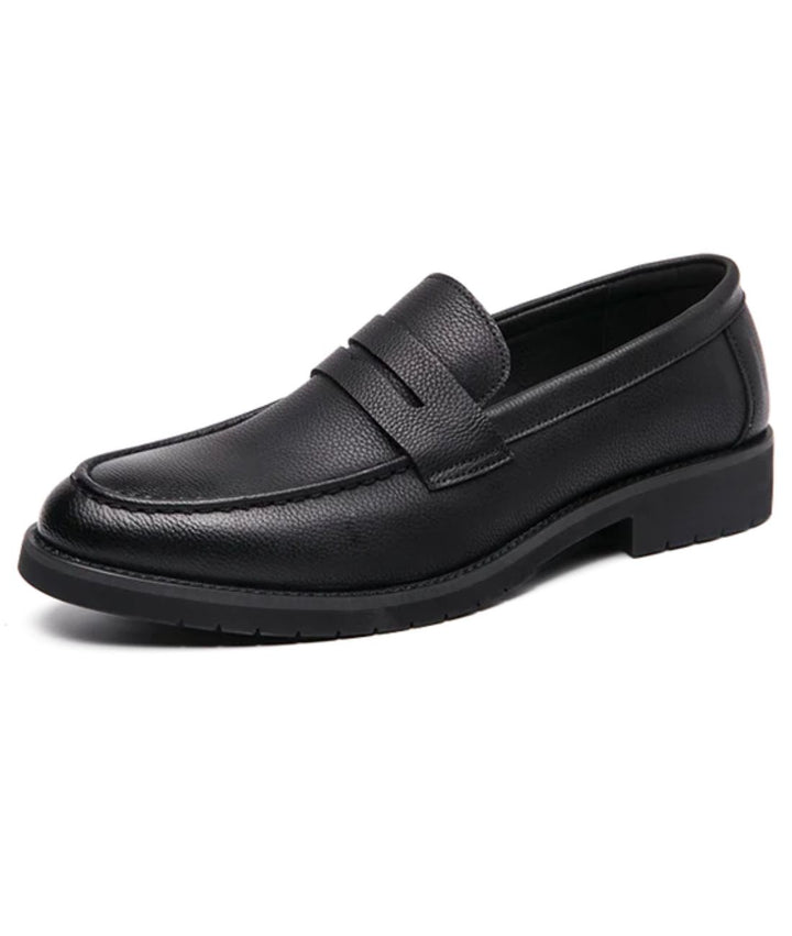 Mocassin Homme En Cuir Véritable Noir - Confortable Et Style Sportif