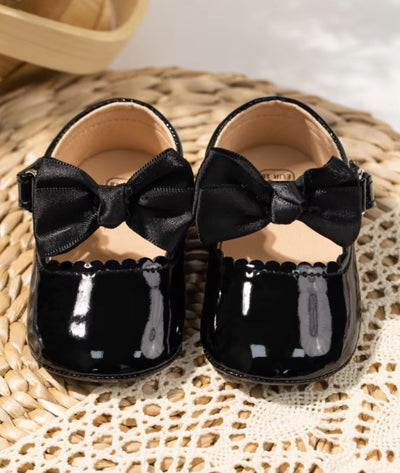 Mocassins En Cuir Avec Gros Nœud Pour Bébé Fille - Le Mocassin