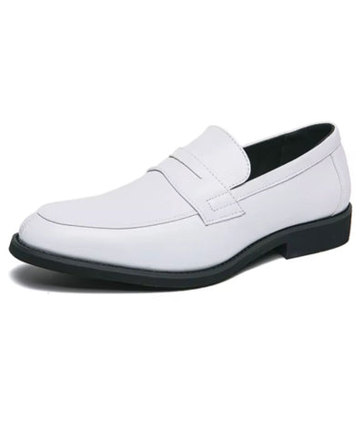 Mocassins Cuir Synthétique Formel Blanc Pour Hommes - Le Mocassin