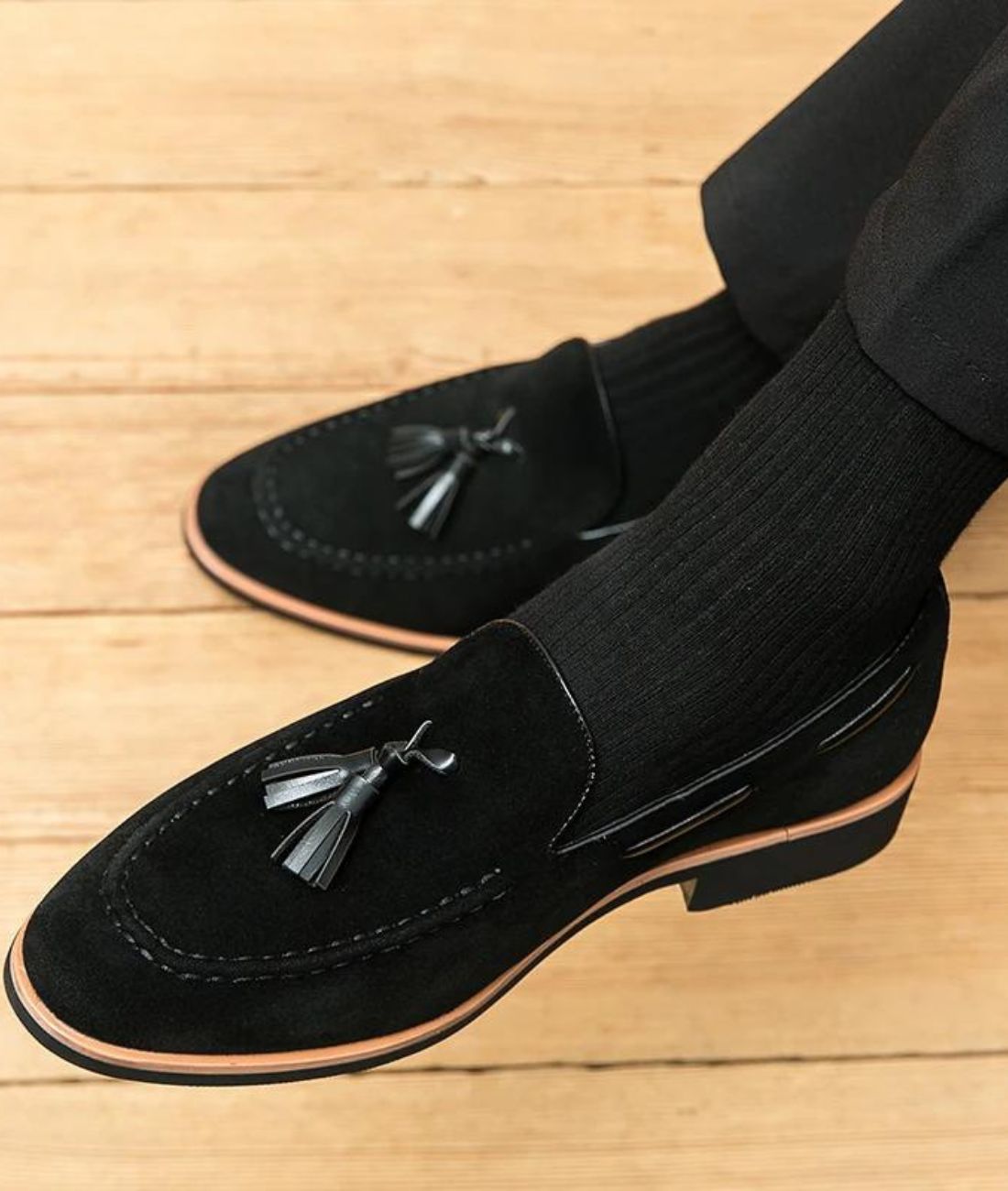 Mocassins Décontractés Daim Véritable À Glands Pour Homme - Le Mocassin