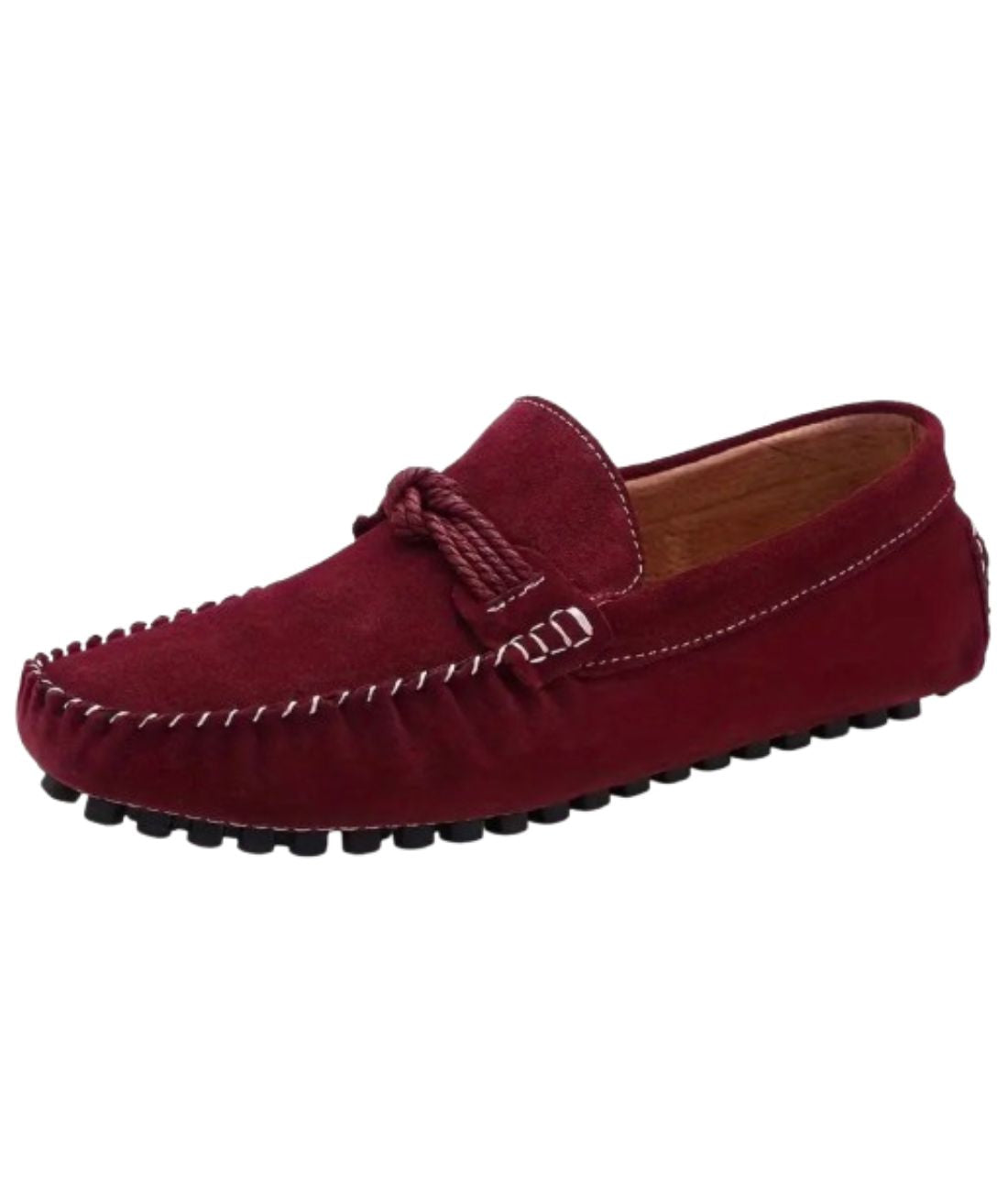 Mocassins Design En Daim Rouge Pour Hommes - Le Mocassin