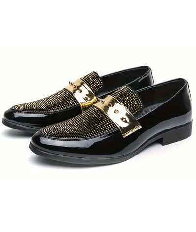 Mocassins Dorés À Clous Pour Hommes - Le Mocassin