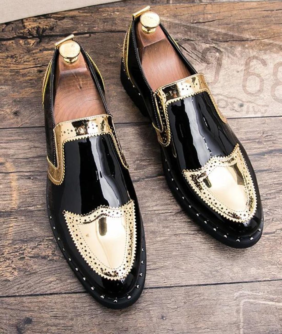 Mocassins Dorés Élégants Pour Hommes - Le Mocassin