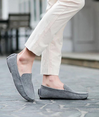 Mocassins En Daim Décontracté Gris Pour Hommes - Le Mocassin