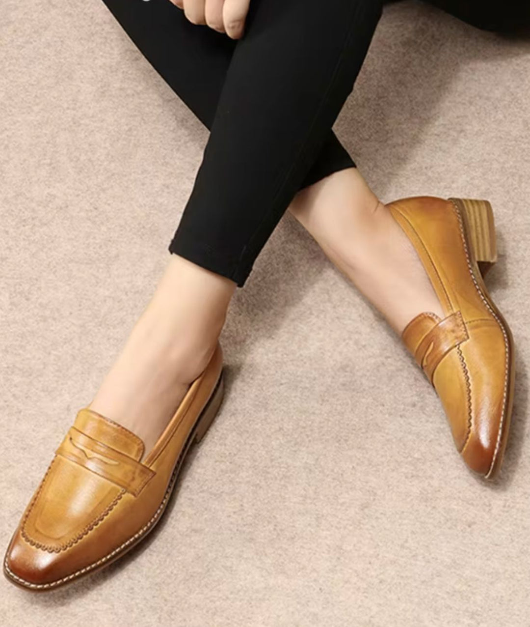 Ballerines Femme En Cuir Véritable - Taille 36 à 42 - Confortables, Faciles à Enfiler - Nœud Décoratif - 9