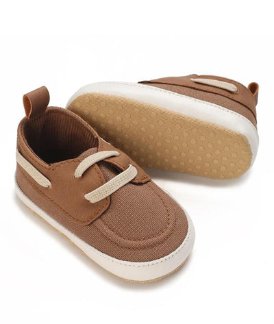 Mocassins Été En Toile Avec Bandes Couleur Bébé Garçon - Le Mocassin