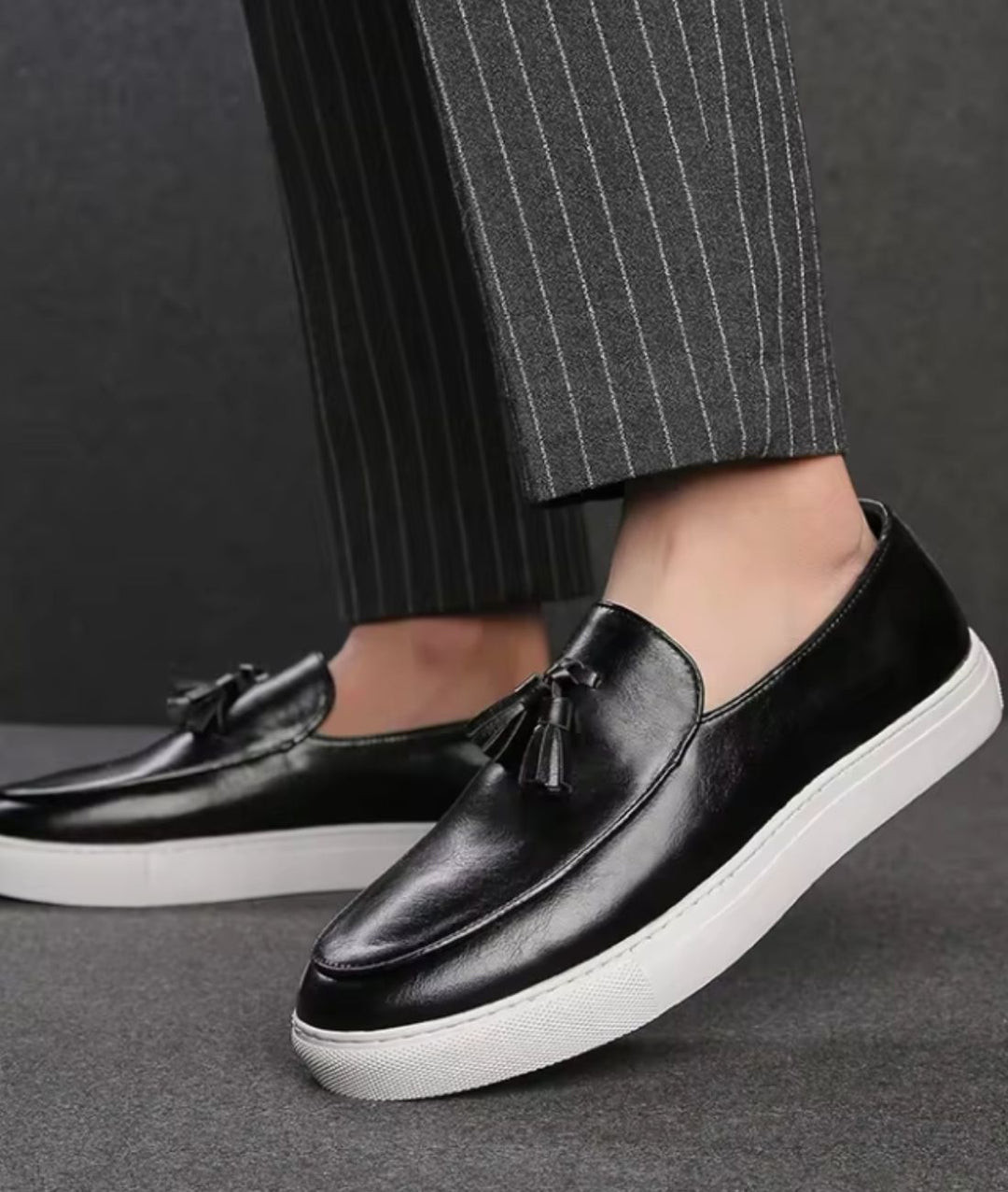 Loafer Mocassin Semelle Semelle Blanche Mocassin Camel Homme