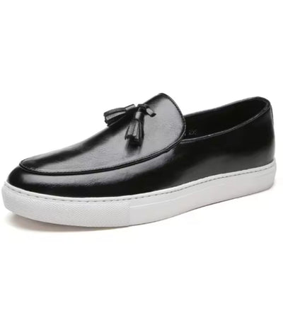 Mocassins Gland Cuir Semelles Blanches Hommes - Le Mocassin