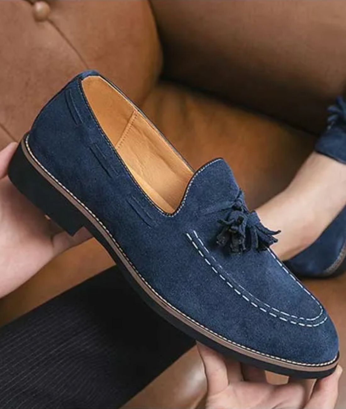 Mocassins Glands Daim Véritable Homme - Le Mocassin