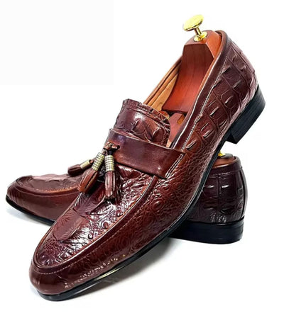 Mocassins Glands Élégants Cuir Croco Pour Homme - Le Mocassin