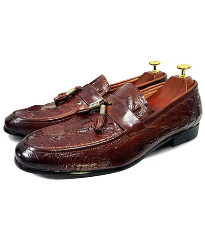 Mocassins Glands Élégants Cuir Croco Pour Homme - Le Mocassin