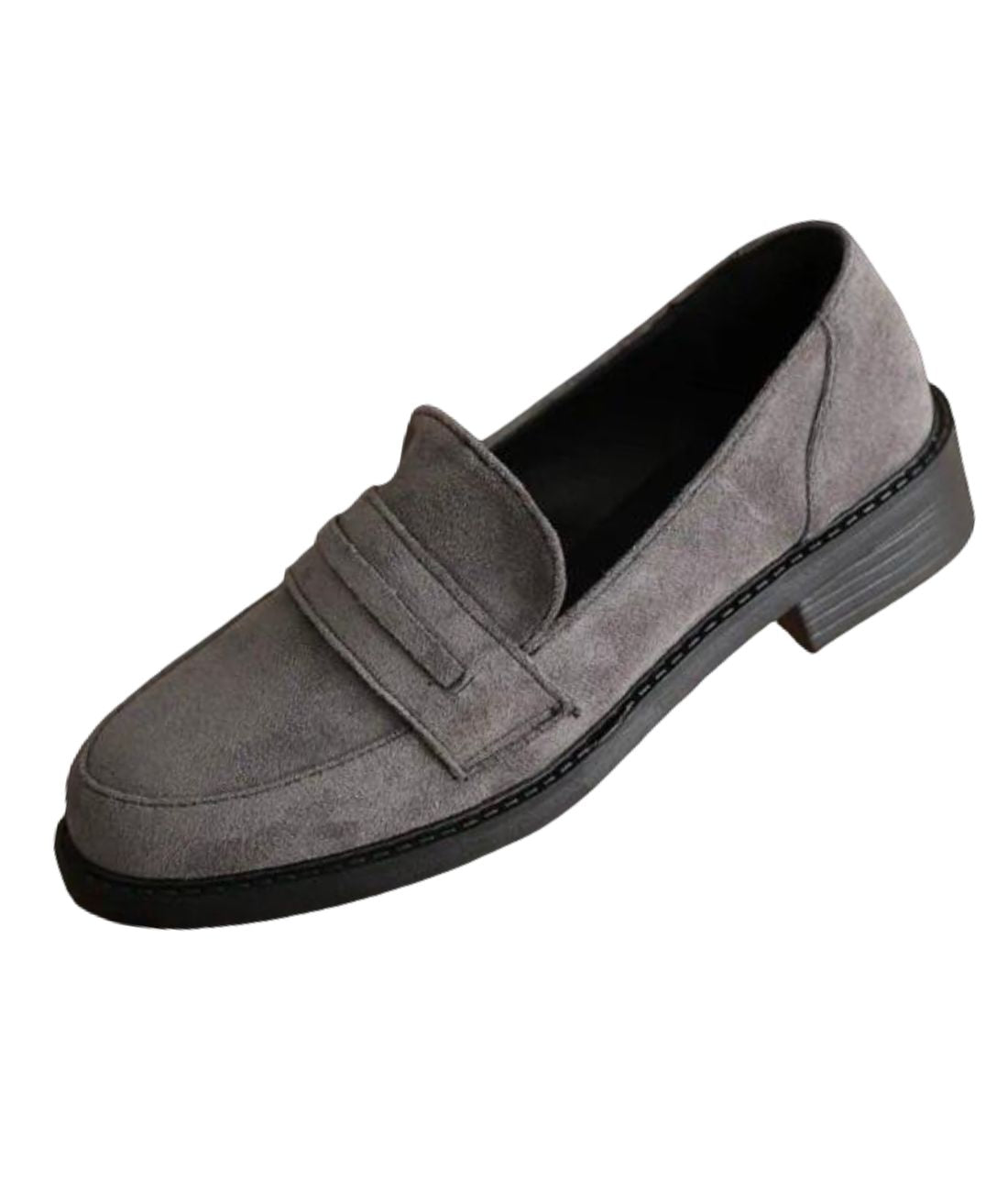 Mocassins Gris Pour Femme En Daim Véritable - Le Mocassin