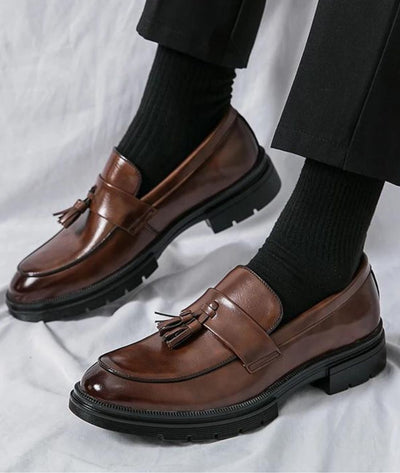 Mocassins Habillés À Glands Cuir Véritable Homme - Le Mocassin