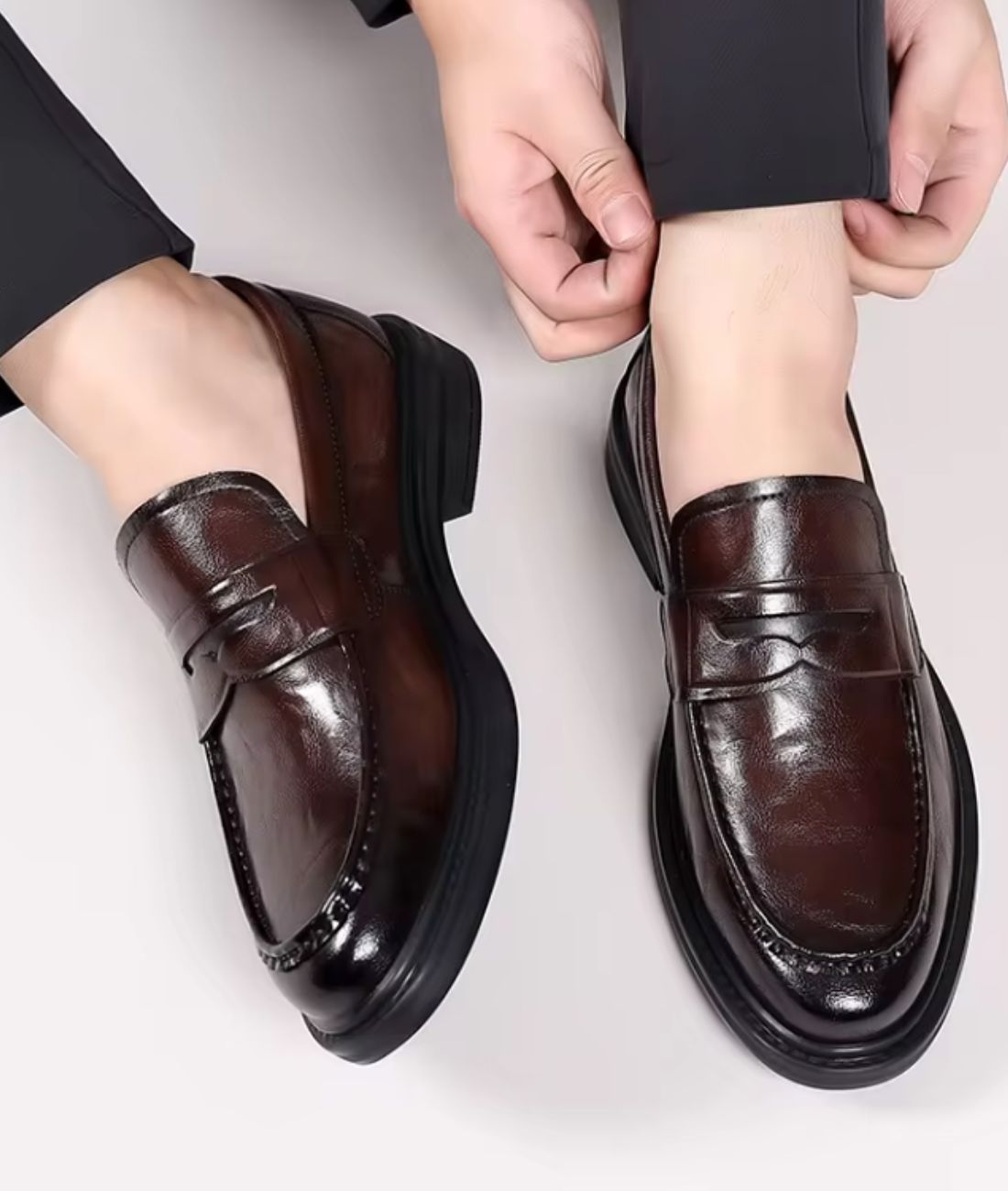 Mocassins Pour Homme En Cuir Couleur Marron - Le Mocassin