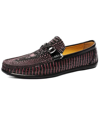 Mocassins Hommes Effet Cuir Vernis Peau De Serpent - Le Mocassin