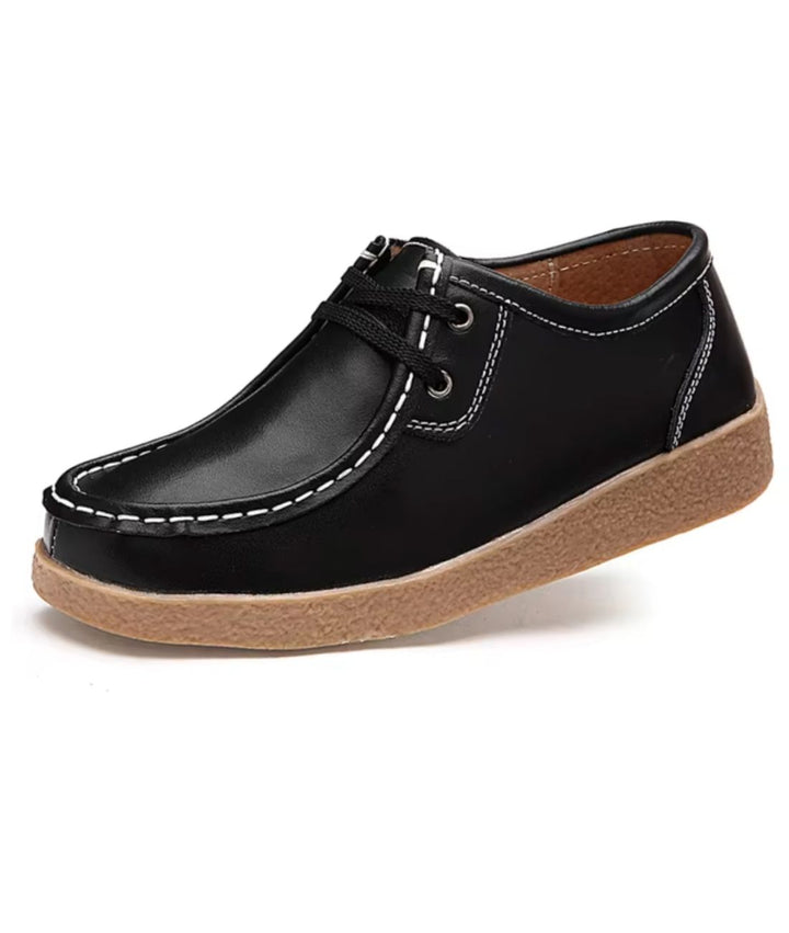 Oxfords Femme En Cuir Souple - Chaussures De Marche Bureau - Semelle Confortable Antidérapante