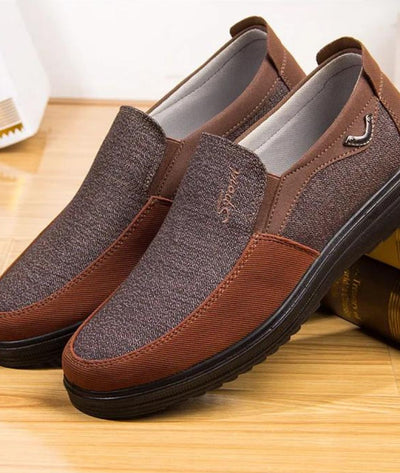 Mocassins Légers Pour Homme Marron En Tissu - Le Mocassin