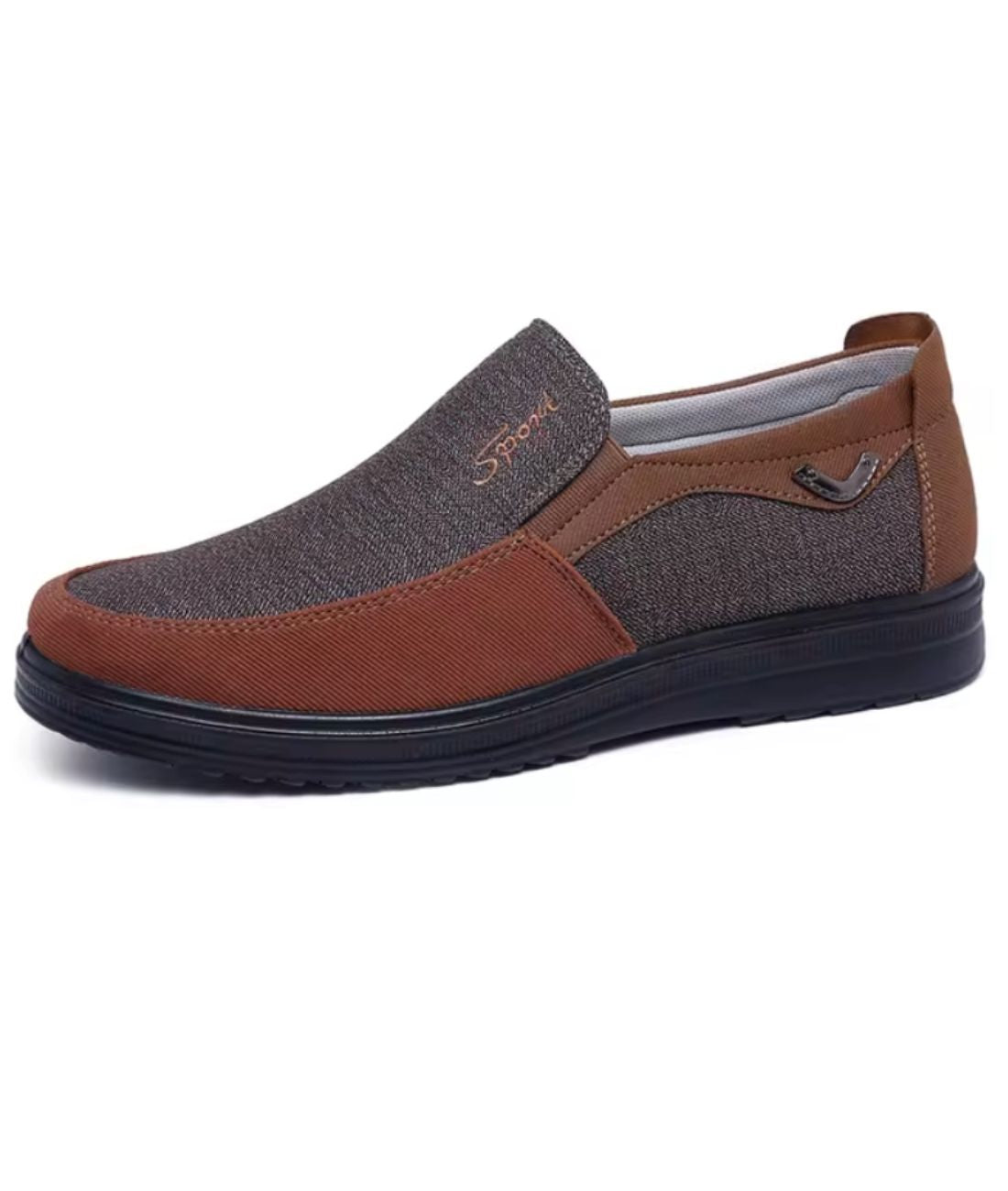 Mocassins Légers Pour Homme Marron En Tissu - Le Mocassin