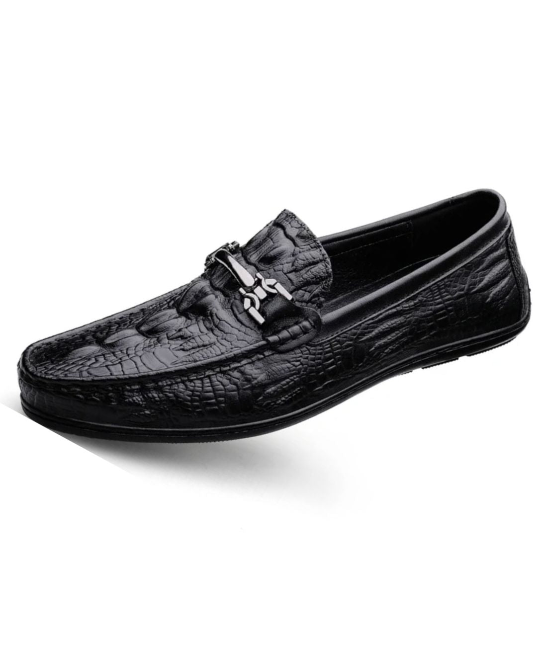 Mocassins Noir en Cuir Synthétique Pour Homme