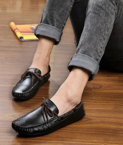 Mocassins Noirs Classiques Cuir Synthétique Homme - Le Mocassin