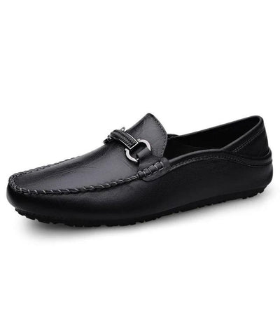 Mocassins Noirs Mors Métal Cuir Synthétique Homme - Le Mocassin