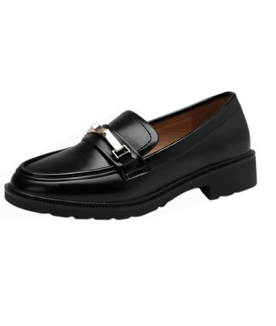 Mocassins Noirs Semelle Épaisse Femme Cuir Synthétique - Le Mocassin