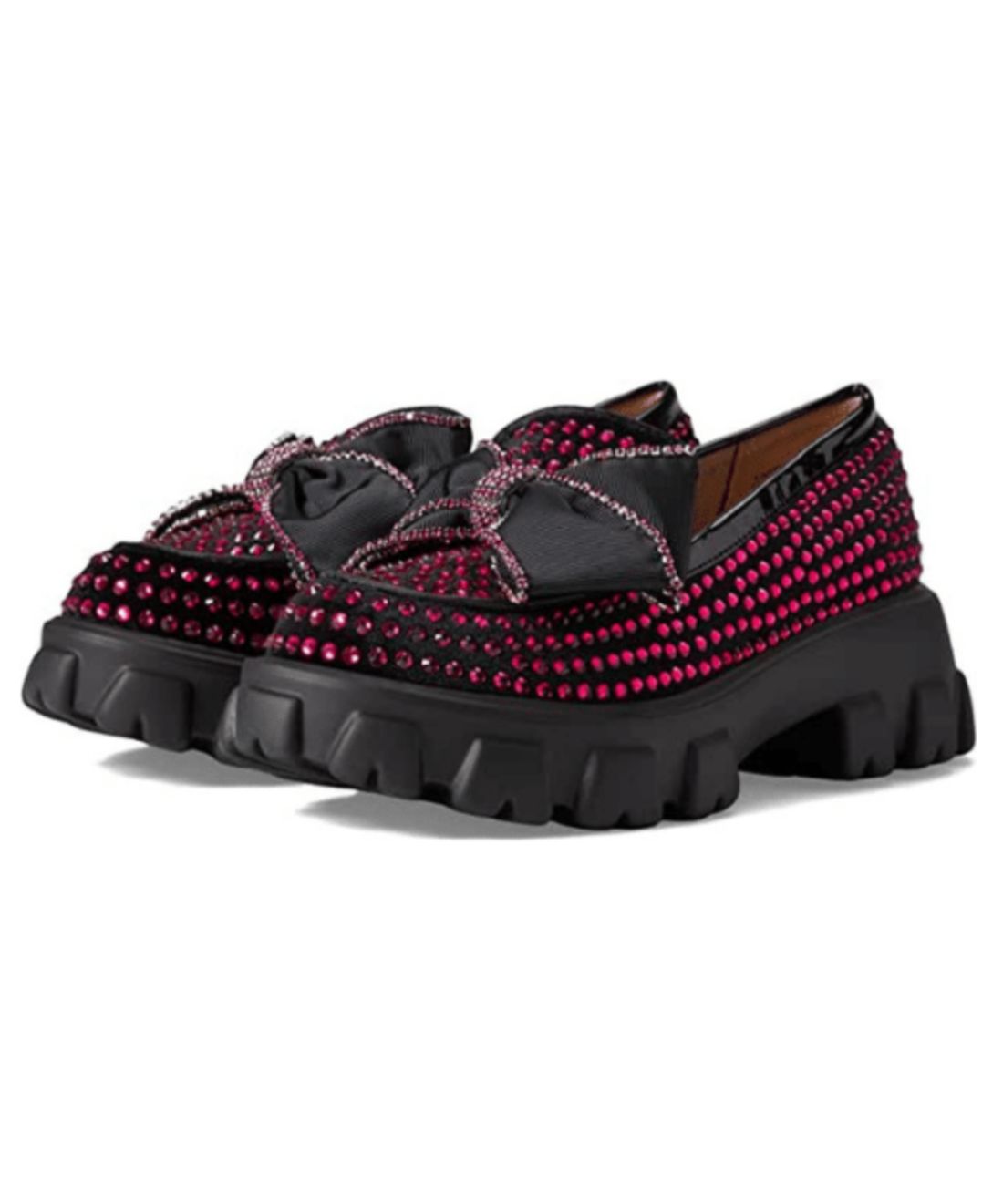 Mocassins Plateforme Avec Papillon & Strass Rose Femmes - Le Mocassin