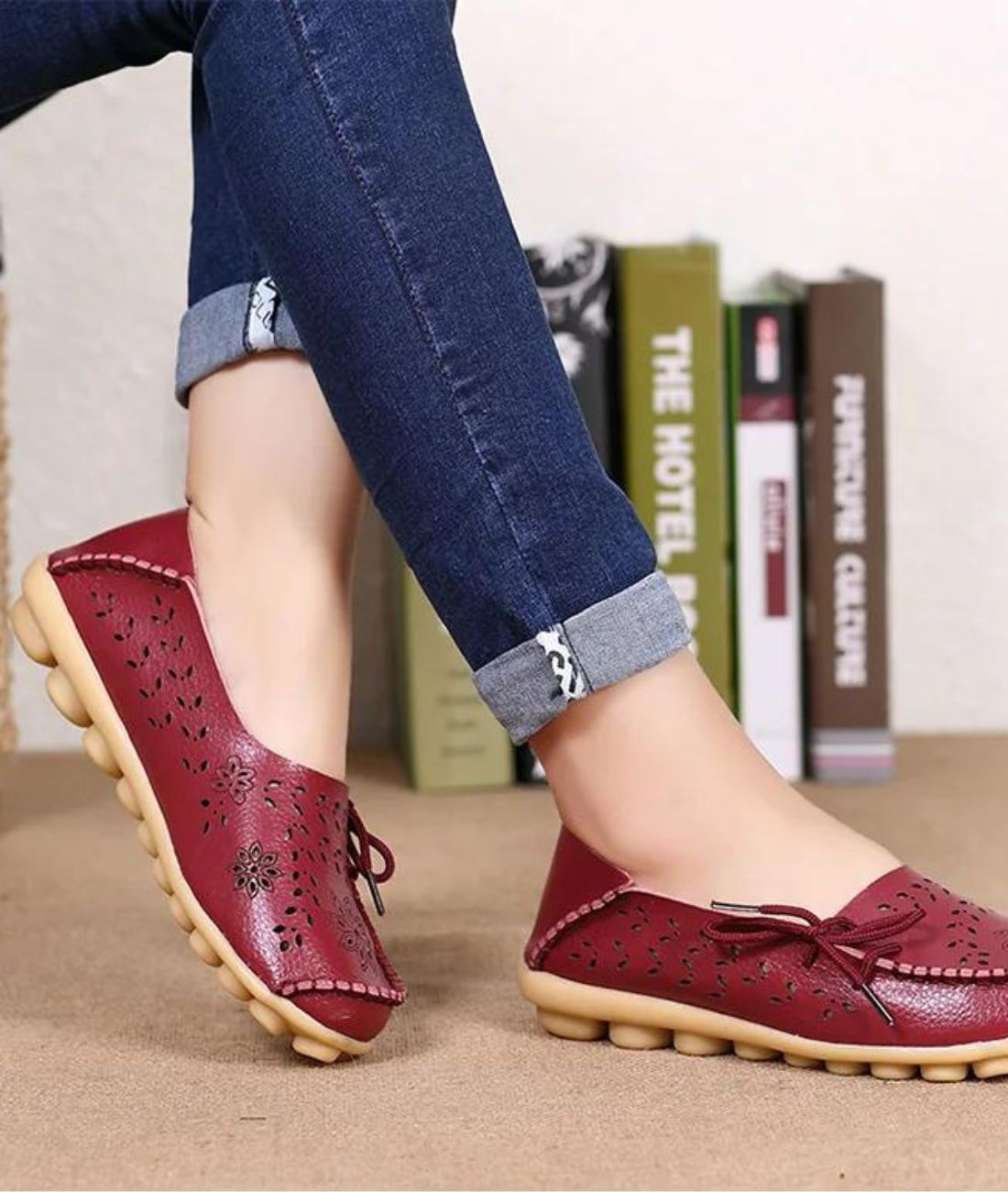 Mocassins Plats Souples Et Ajourés Avec Motifs Fleurs - Le Mocassin