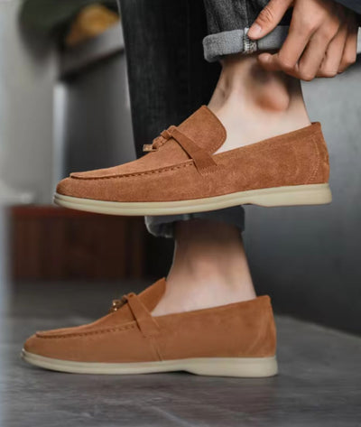 Mocassins À Glands En Daim Camel Pour Homme - Le Mocassin