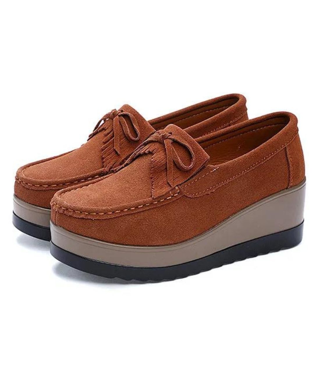 Mocassin Compensés pour Femme: La Femme Impatiente Daim Marron Chocolat Mocassin Compensés pour Femme: La Femme Impatiente Daim Marron Chocolat