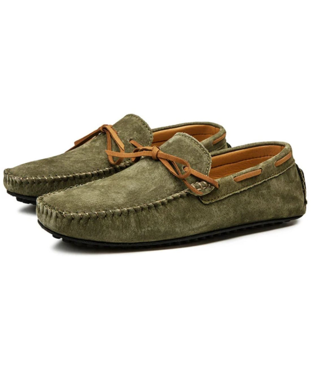 Mocassins à pampilles en daim marron - Fabriqués en Italie