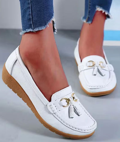 Mocassins Souples En Cuir Véritable Pour Femme