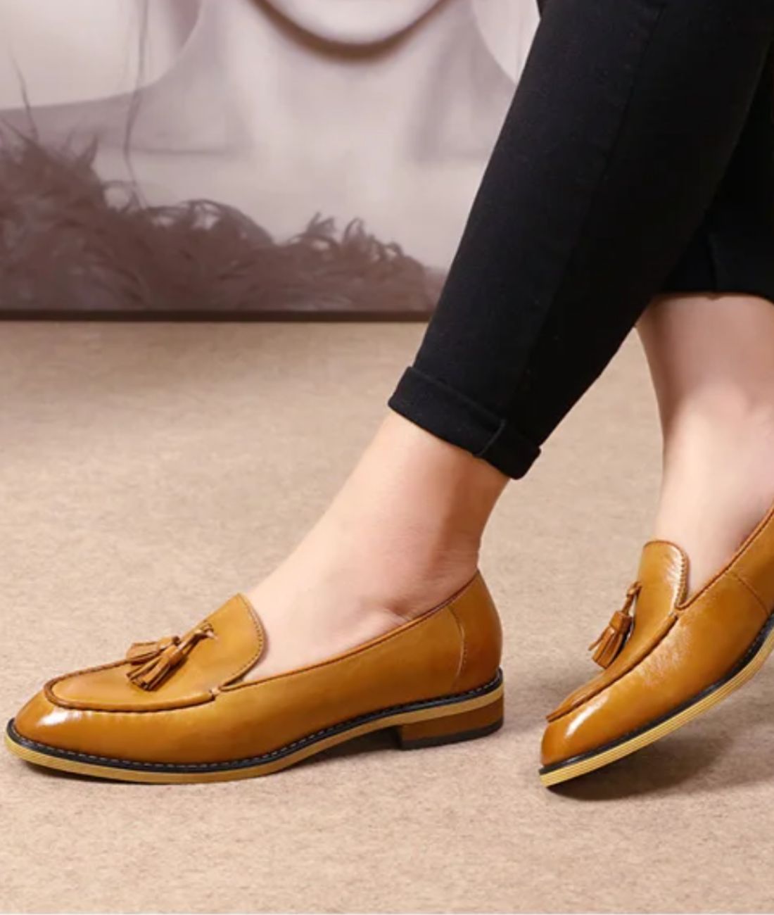 Chaussures Mocassins Mocassin Femme Daim Camel Mocassins Souples