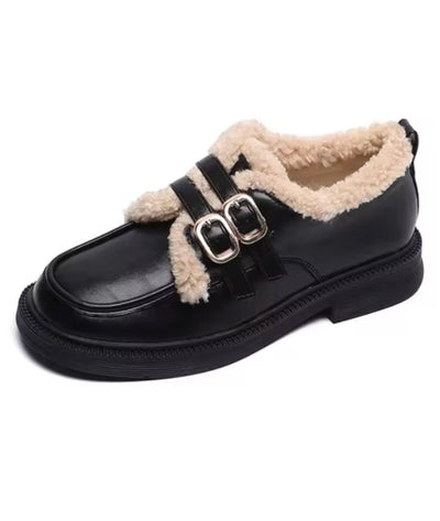 Mocassins Souples D’hiver En Bouclette Et Fourrure Pour Femmes - Le Mocassin