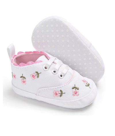 Mocassins Souples Avec Motif Fleur Pour Bébé Fille - Le Mocassin