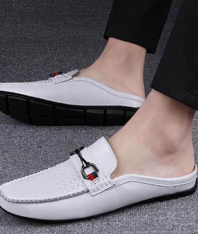 Mocassins Souples Perforés En Cuir Blanc - Le Mocassin