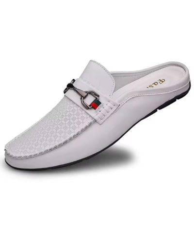 Mocassins Souples Perforés En Cuir Blanc - Le Mocassin