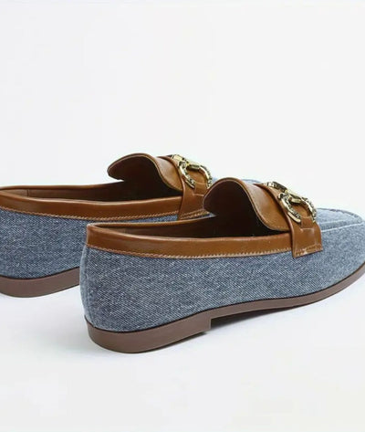 Mocassins Souples Style Bateau En Jean Bleu Pour Femme - Le Mocassin