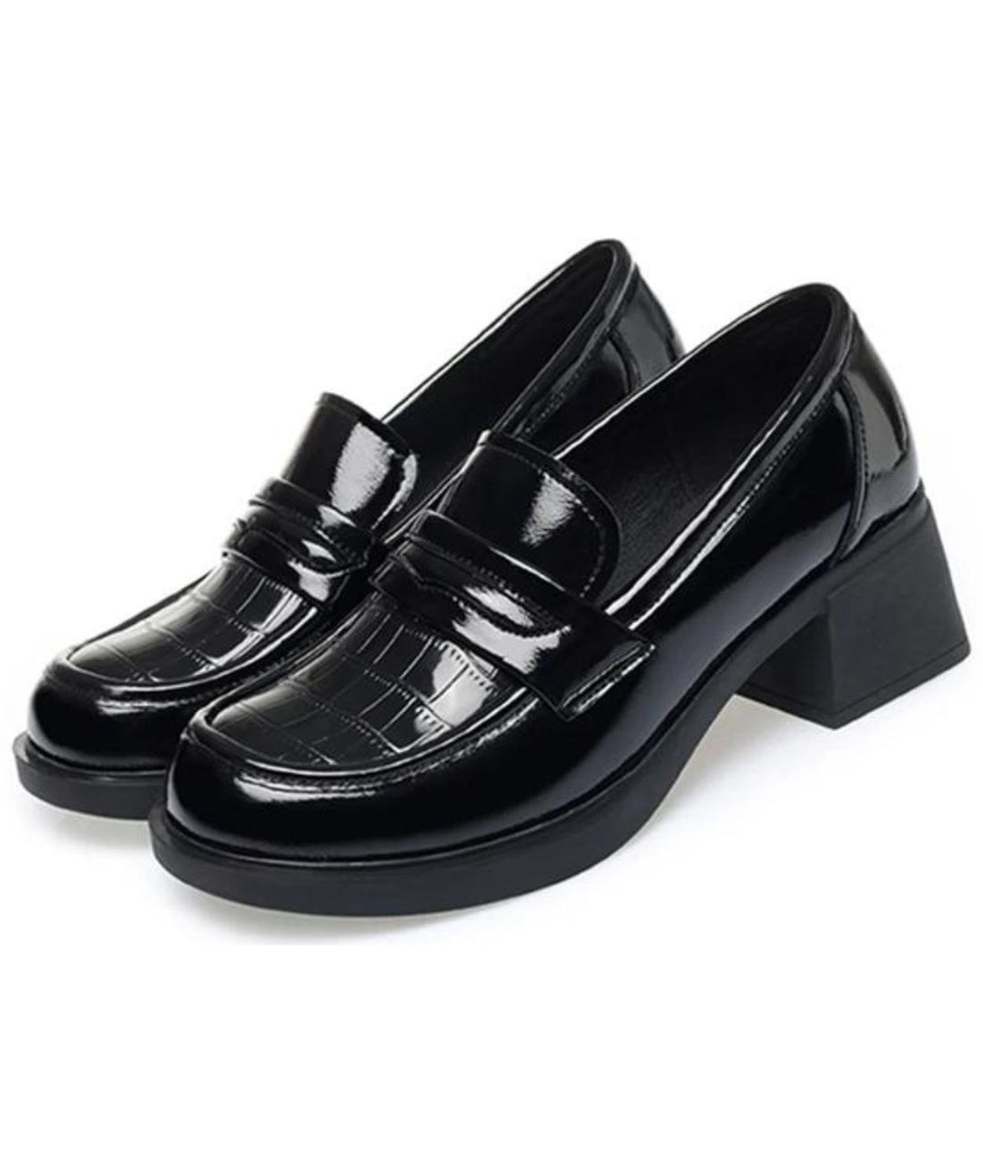 Mocassins A Talons En Cuir Verni Pour Femmes